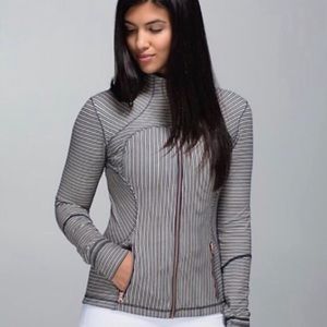 Rare Lululemon Define Jacket Striped Rose Gold Zip